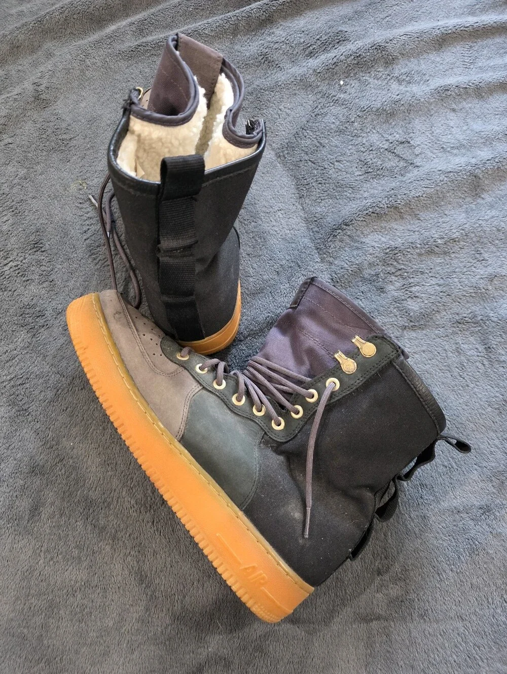Men’s Nike SF Air Force One Premium Sherpa Sneakers Boots Size 11.5 - Picture 7 of 11